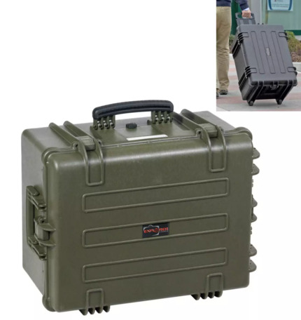 Explorer 5833 Waterproof Case With Wheels - Olive Green Front