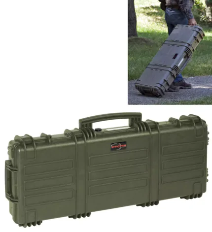 Explorer 9413 Waterproof Case With Wheels - Olive Green Front