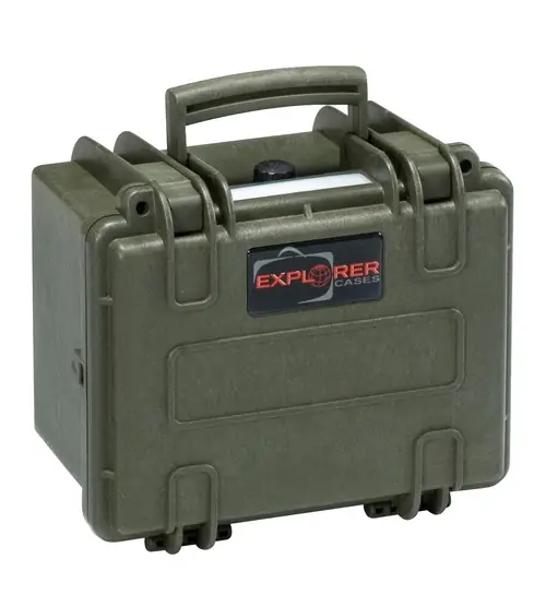 Black Explorer 2214 Waterproof Case - Olive Front