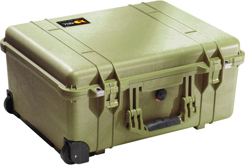 Peli 1560 Case with Wheels - Olive Green - Case Empty