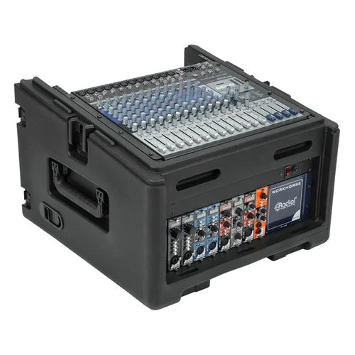 SKB 1SKB-R104W Audio and DJ Rack Case 10U x 4U Compact Rolling Rig with Wheels