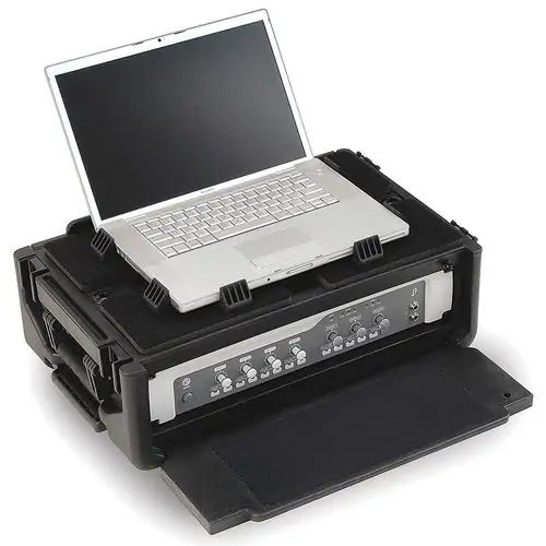 SKB 1SKB-ISF2U Injection Moulded 2U Studio Flyer Rack Case with Wheels