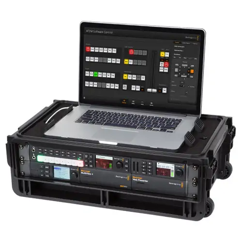 SKB 1SKB-ISF2U Injection Moulded 2U Studio Flyer Rack Case with Wheels