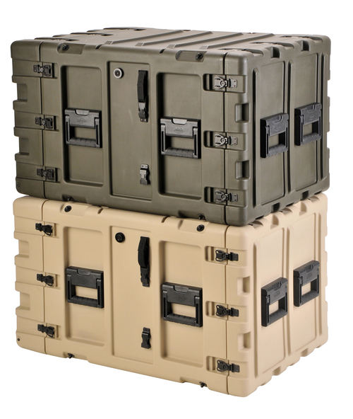 SKB 3RS-5U24-25T SKB 5U Shock Mounted Server Rack Case 24 (61cm) Deep Rail To Rail Desert Tan