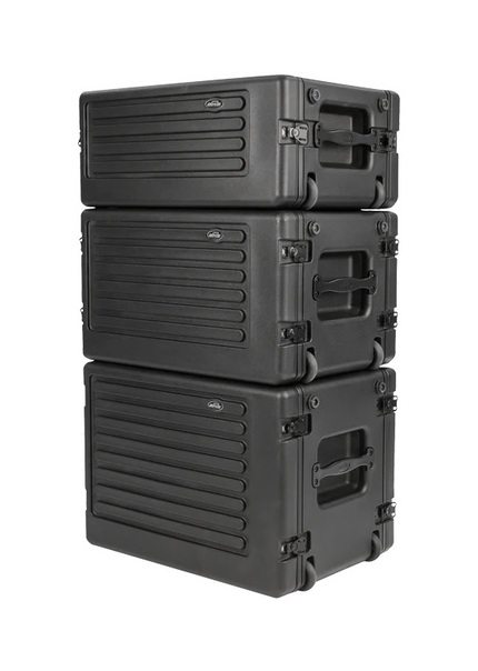 1SKB-R6SW- SKB Roto Moulded Shallow Rack Case  with Wheels  6U