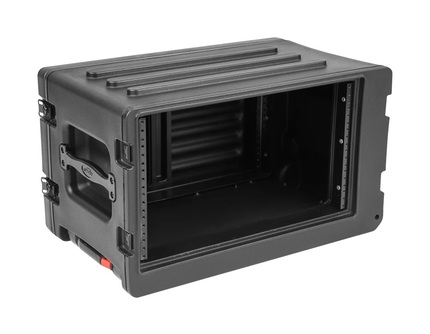 1SKB-R6SW- SKB Roto Moulded Shallow Rack Case  with Wheels  6U