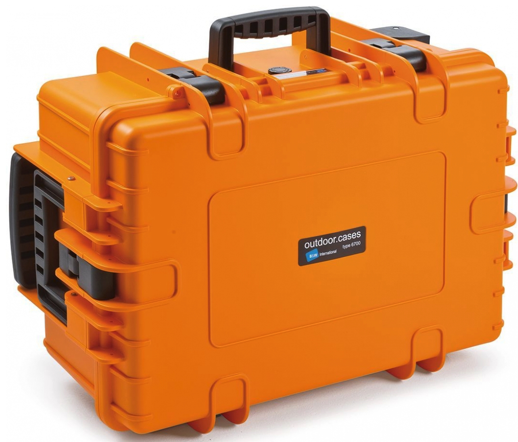 B&W Outdoor Case Type 6700 with Wheels - Orange - Case Empty