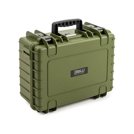 B&W Outdoor Case Type 5000 (PP.221): Bronze Green - Three-Quarter Front Closed