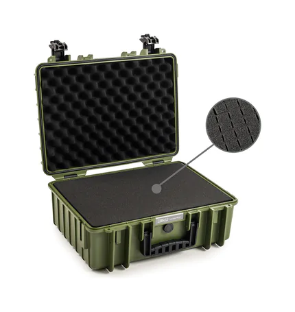 B&W Outdoor Case Type 5000 (PP.221): Bronze Green - Foam Graphic