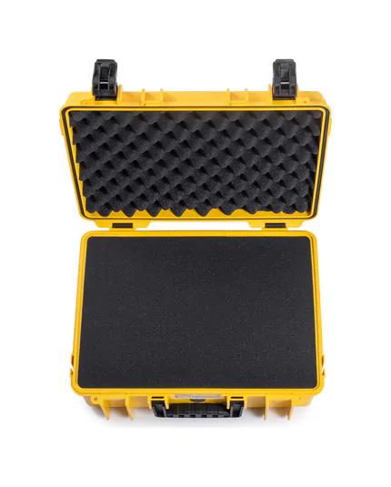 B&W Outdoor Case Type 5000 (PP.221): Yellow - Top View Open Foam