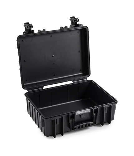 B&W Outdoor Case Type 5000 (PP.221): Black - Three-Quarter Front Open