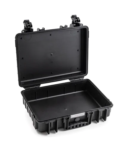 B&W Outdoor Case Type 5040 (PP.162): Black - Three-Quarter Front Open Foam