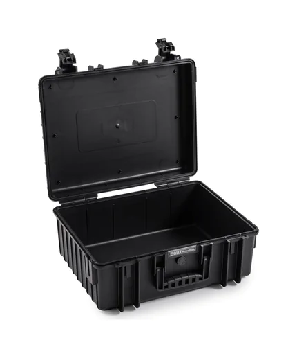 B&W Outdoor Case Type 6000 (PP.326): Black - Three-Quarter Front Open