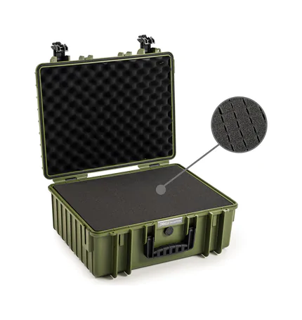 B&W Outdoor Case Type 6000 (PP.326): Bronze Green - Foam Graphic