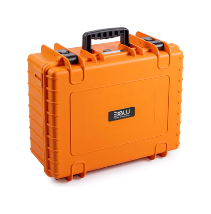 B&W Outdoor Case Type 6000 (PP.326): Orange - Three-Quarter Front Closed