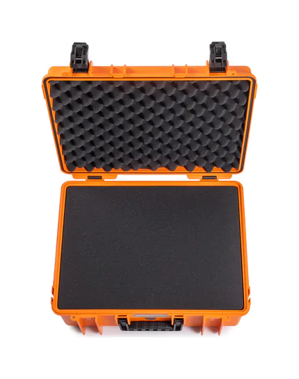 B&W Outdoor Case Type 6000 (PP.326):Orange - Top View Open Foam