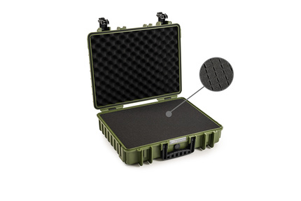 B&W Outdoor Case Type 6040 (PP.210): Bronze Green - Foam Graphic