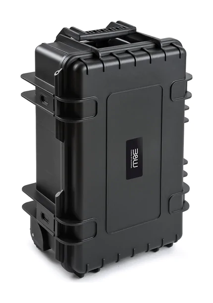 B&W Outdoor Case Type 6600 (PP.260) with Wheels: Black - Three-Quarter Front Upright
