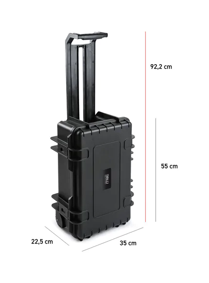B&W Outdoor Case Type 6600 (PP.260) with Wheels: Black - Measurment graph