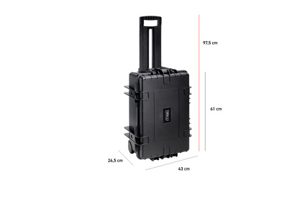 B&W Outdoor Case Type 6700 (PP.428) with Wheels: Black - Measurment graph