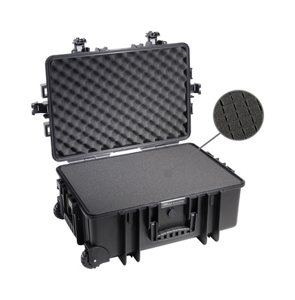 B&W Outdoor Case Type 6700 (PP.428) with Wheels: Black - Foam Graphic