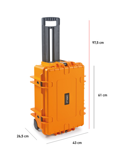 B&W Outdoor Case Type 6700 (PP.428) with Wheels: Orange - Measurment graph