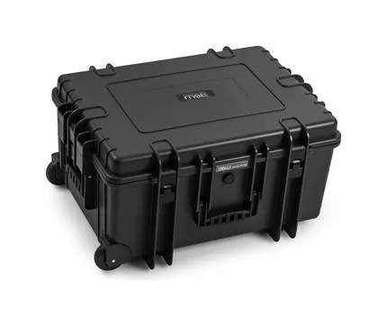 B&W Outdoor Case Type 6800 (PP.709) with Wheels: Black - Three-Quarter Front