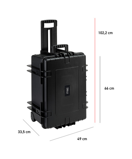 B&W Outdoor Case Type 6800 (PP.709) with Wheels: Black - Measurment graph