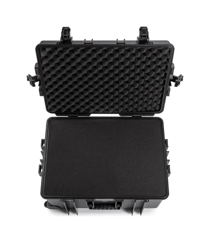B&W Outdoor Case Type 6800 (PP.709) with Wheels: Black - Top View Open Foam