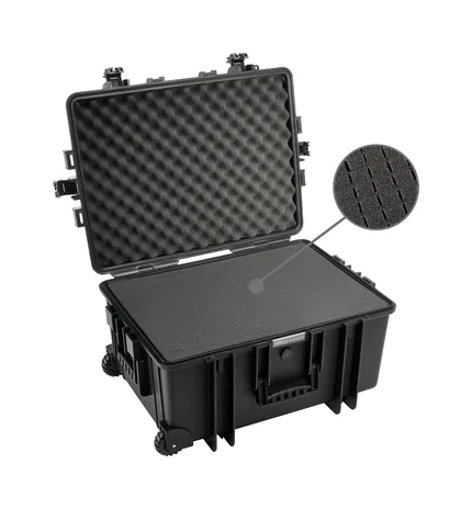 B&W Outdoor Case Type 6800 (PP.709) with Wheels: Black - Foam Graphic
