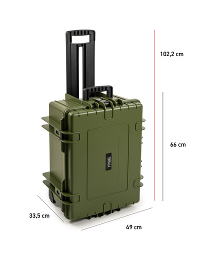 B&W Outdoor Case Type 6800 (PP.709) with Wheels: Bronze Green - Measurment graph