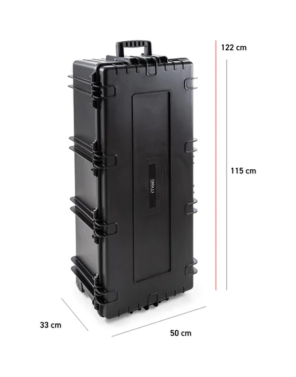 B&W Outdoor Case Type 7300 (PP.1450) with Wheels: Black - Measurment graph