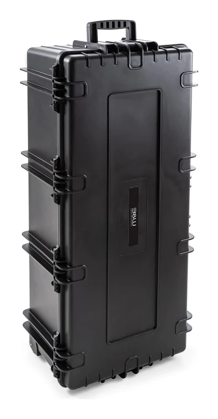B&W Outdoor Case Type 7300 (PP.1450) with Wheels: Black - Three-Quarter Upright