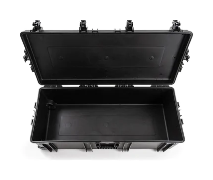 B&W Outdoor Case Type 7300 (PP.1450) with Wheels: Black - Top View Open