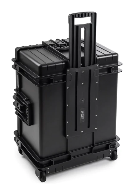 B&W Outdoor Case Type 7800 (PP.1570) with Wheels:  Black - Three-Quarter Up-right Rear