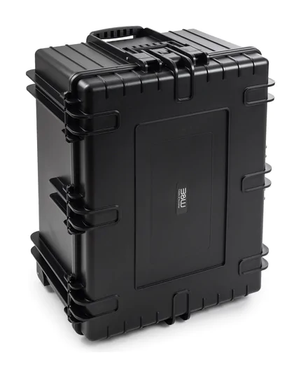 B&W Outdoor Case Type 7800 (PP.1570) with Wheels: Black - Three-Quarter Up-right