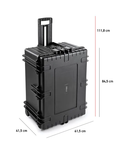 B&W Outdoor Case Type 7800 (PP.1570) with Wheels: Black - Measurment graph