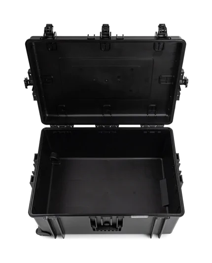 B&W Outdoor Case Type 7800 (PP.1570) with Wheels: Black - Top View Open