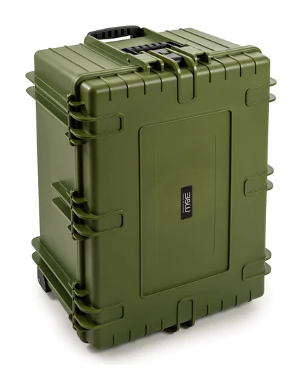 B&W Outdoor Case Type 7800 (PP.1570) with Wheels: Bronze Green - Three-Quarter Up-right