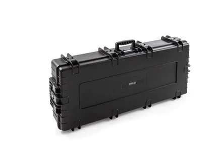 B&W Outdoor Case Type 7200 (PP.860) with Wheels: Black - Three-Quarter On Side