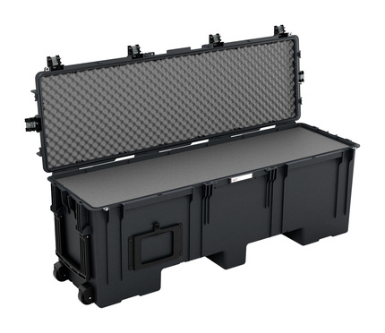 Explorer 14243 Waterproof Case with Wheels - Black - With Foam - Case open showing the inside