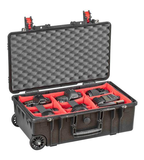 Explorer 5218.Bph Camera Case With Wheels And Dividers - Open