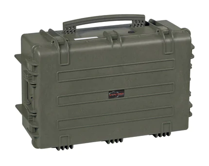 Explorer 7630 Waterproof Case With Wheels - Olive (Closed)