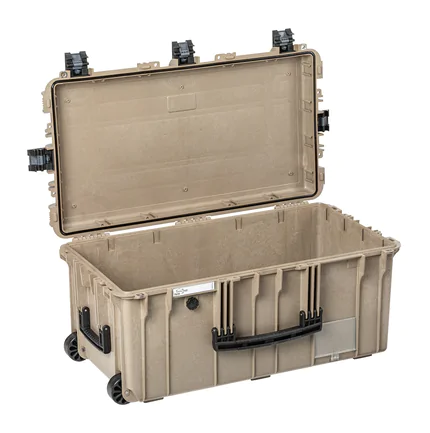 Explorer 7635Hl Waterproof Case With Wheels - Desert Tan Empty