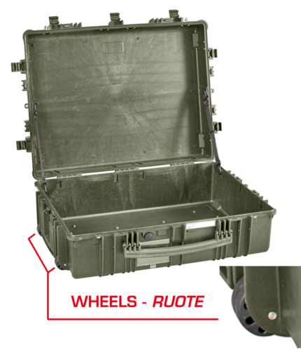 Explorer 7726 Waterproof Case With Wheels - Olive Wheels