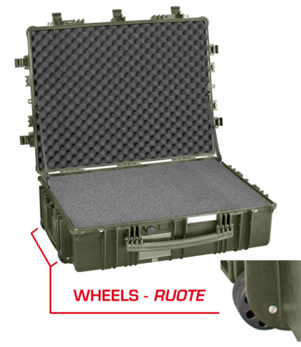 Explorer 7726 Waterproof Case With Wheels - Olive Wheels with Foam