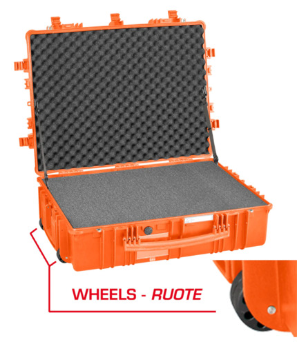 Explorer 7726 Waterproof Case With Wheels - Orange Wheels with Foam