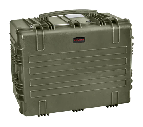 Explorer 7745 Waterproof Case With Wheels - Olive Green Front