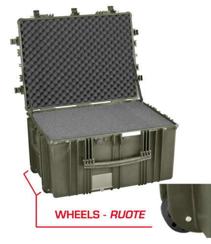 Explorer 7745 Waterproof Case With Wheels - Olive Green with Foam