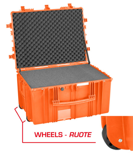 Explorer 7745 Waterproof Case With Wheels - Orange with Foam